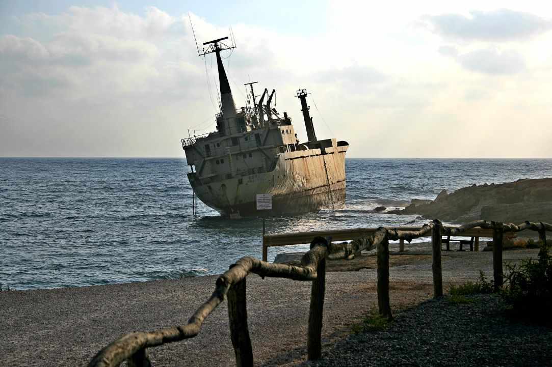 Wreck of the Edro III, Sea Caves, Pafos