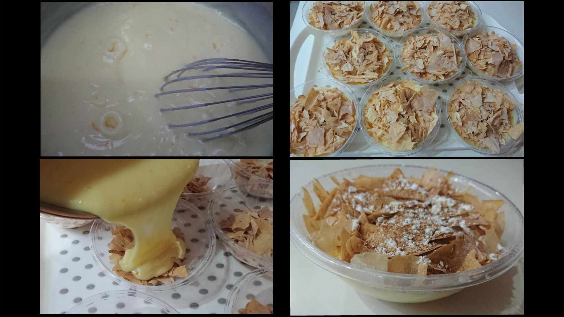 Cream Bougatsa with crushed filo pastry