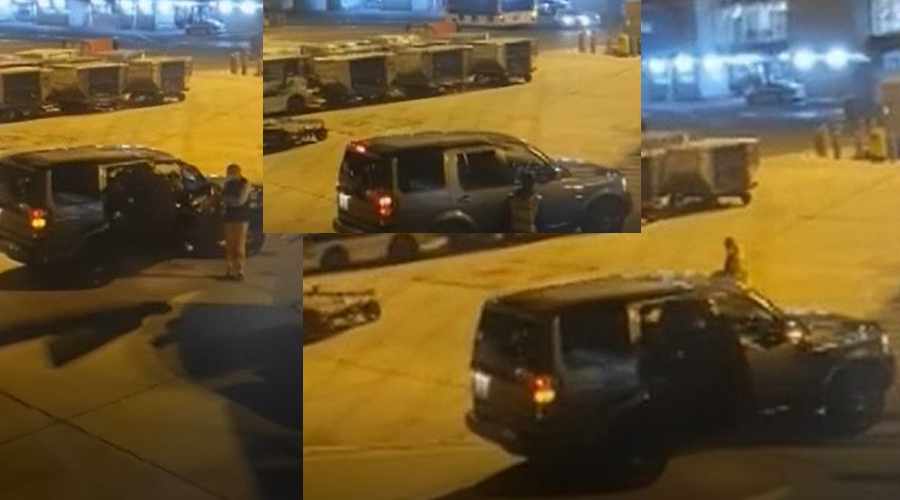 Όλοι για καραντίνα και ένας κύριος σε μαύρο τζιπ να φεύγει από το αεροπλάνο