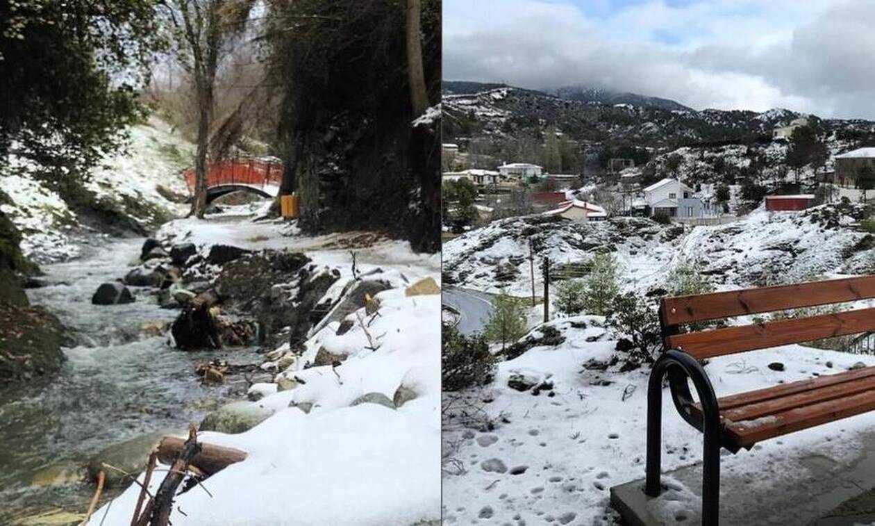 Σπάνιες και πανέμορφες εικόνες από το χιονισμένο ποτάμι στη Μανδριά (pics+vid)